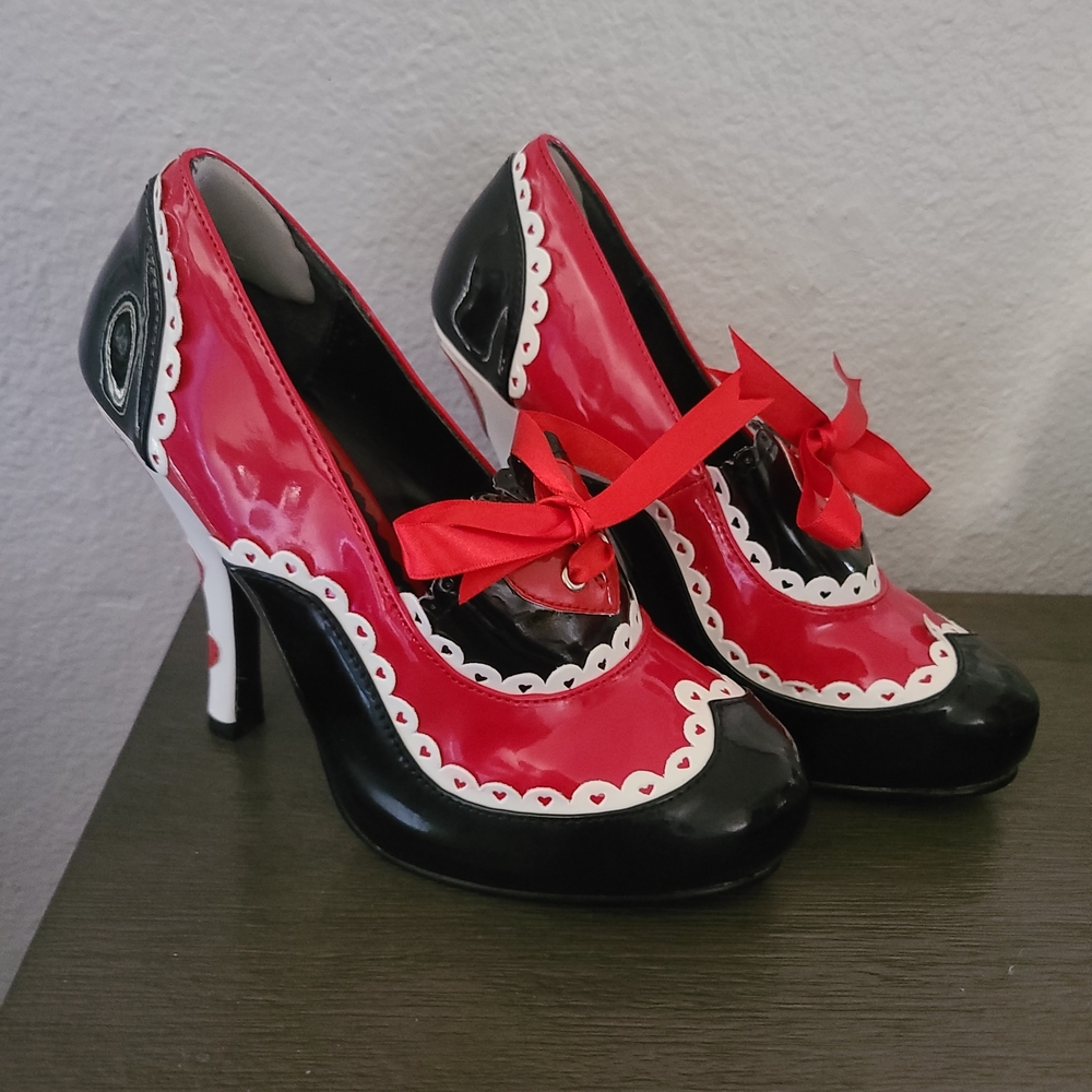 Stylish Red and Black Women's Heels